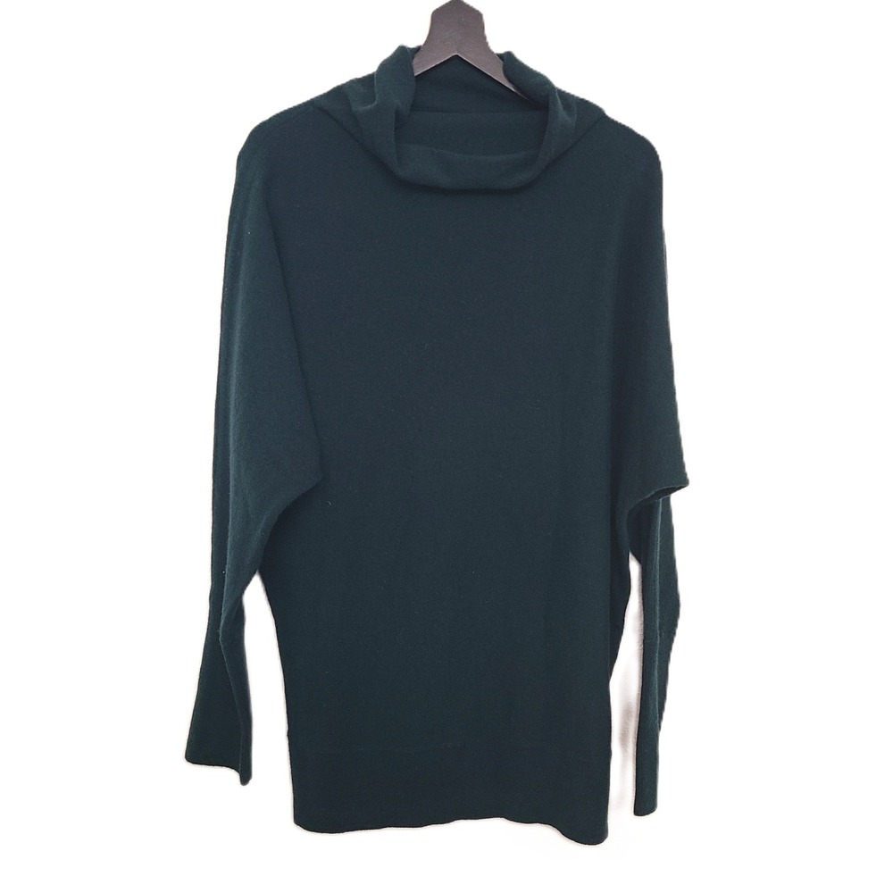Nordstrom 100% Cashmere Emerald Dark Green Dolman Sleeve SMALL Batwing Sweater